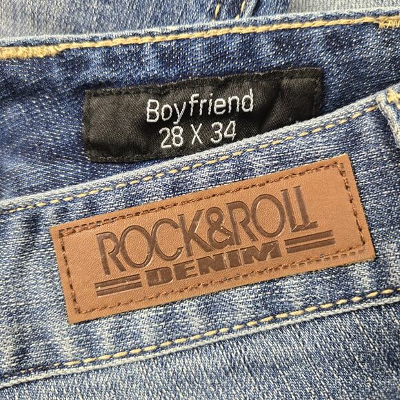 Rock&Roll Cowgirl Women's Jeans Studded Boyfriend size 28 Cutoff 29.25 Inseam - Picture 4 of 16